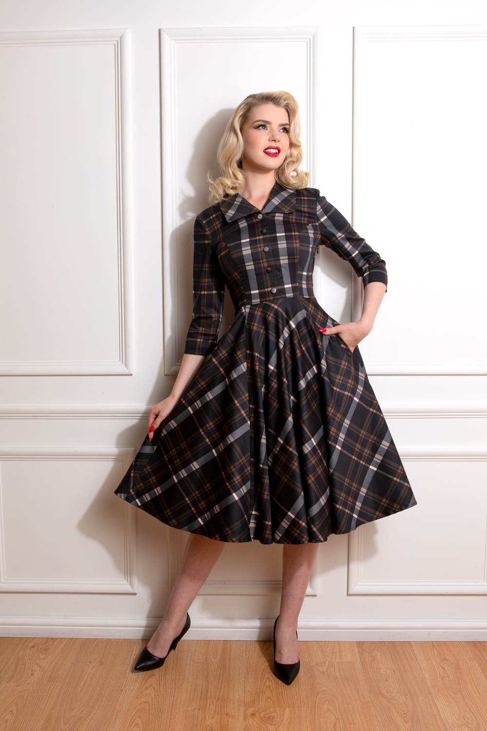 Anna Check Swing Dress